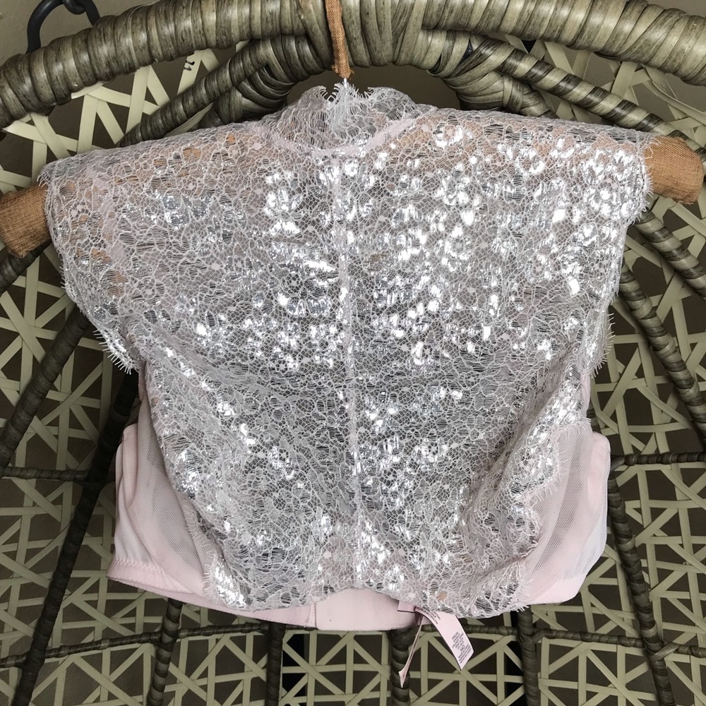 VS Dream Angels Lace High Neck Bralettes - Pink - Picture 5 of 8